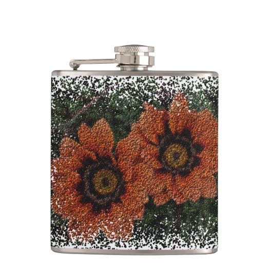 Oranje Daisy Balls Hip Flask Heupfles (Voorkant)