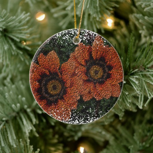 Oranje Daisy Balls keramische decoratie (Boom)