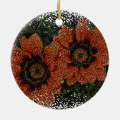Oranje Daisy Balls keramische decoratie (Achterkant)