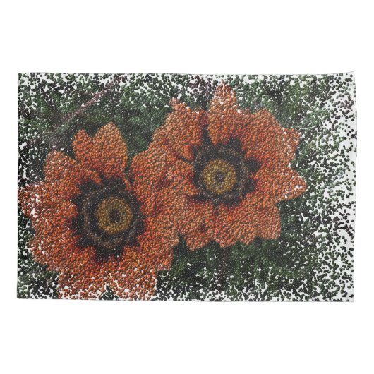 Oranje Daisy Balls Kussensloop (Achterkant)