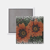 Oranje Daisy Balls Magnet (Voorkant / Achterkant)