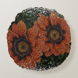 Oranje Daisy Balls Round Cushion Rond Kussen