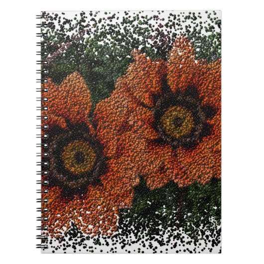 Oranje Daisy Balls Spiral Notitieboek (Voorkant)
