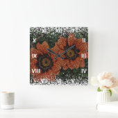 Oranje Daisy Balls Square Clock Vierkante Klok (Huis)