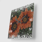 Oranje Daisy Balls Square Clock Vierkante Klok (Hoek)