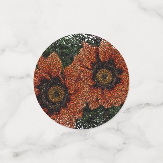 Oranje Daisy Balls Table Confetti (Kleine voorkant)