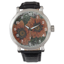 Oranje Daisy Balls Watch Horloge
