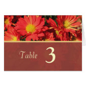 Oranje daisy bloemen tafelkaartje (Voorkant Horizontaal)
