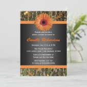 Oranje Daisy Bridal Shower Kaart (Staand voorkant)