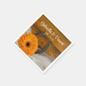 Oranje Daisy en Hoefijzer Land Western Weddenschap Servet (Hoek)