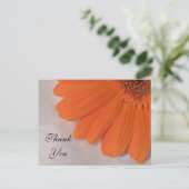 Oranje Daisy en White Satin Weddenschap Dank je Briefkaart (Staand voorkant)
