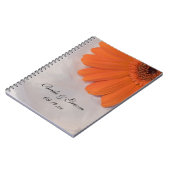 Oranje Daisy en White Satin Wedding Notitieboek (Linkerzijde)