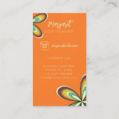 Oranje Daisy Evenementenplanner Groovy 70 Hippie B Visitekaartje (Achterkant)