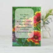 Oranje Daisy Floral Art Wedding Save The Date (Staand voorkant)