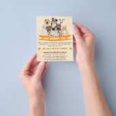 Oranje Daisy Floral Design for Dog Groomers Flyer (Hand)