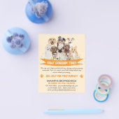 Oranje Daisy Floral Design for Dog Groomers Flyer (Enkel)