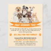 Oranje Daisy Floral Design for Dog Groomers Flyer (Voorkant)