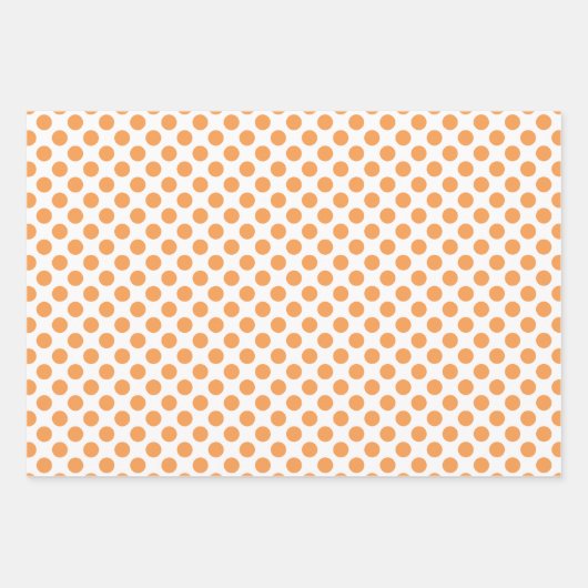 Oranje Daisy Floral Stripes Polka Dot Inpakpapier Vel (Voorkant 3)