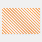 Oranje Daisy Floral Stripes Polka Dot Inpakpapier Vel (Voorkant 2)