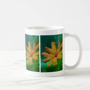 Oranje Daisy Flower Abstract Distress Koffiemok
