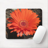 Oranje Daisy Flower Foto-naam Muismat (Met muis)