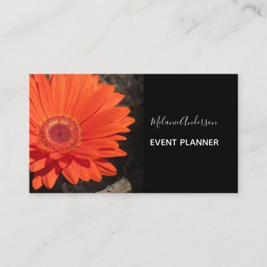 Oranje Daisy Flower foto Visitekaartje (Voorkant)