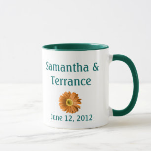 Oranje Daisy Flower  Mok