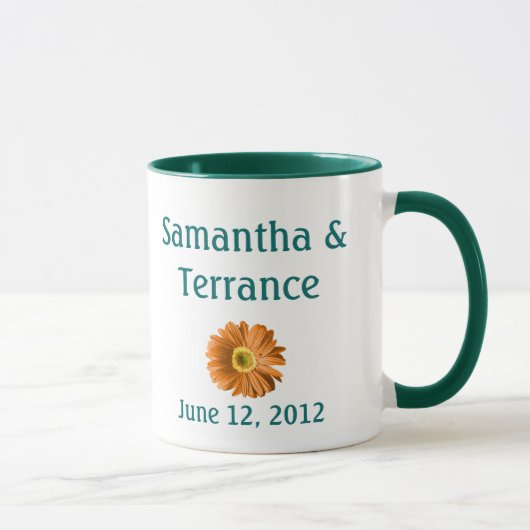 Oranje Daisy Flower Mok (Rechts)
