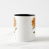 Oranje Daisy Flower Mok - Retro Floral Coffee Cup (Center)