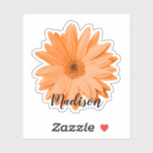 Oranje Daisy Flower Name Sticker (Vel)