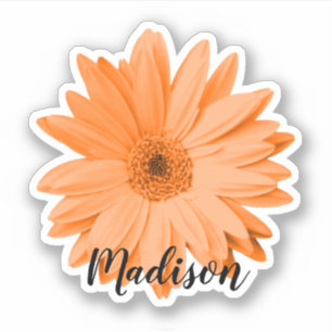 Oranje Daisy Flower Name Sticker