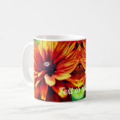 Oranje Daisy Flower Personalized Koffiemok (Voorkant links)