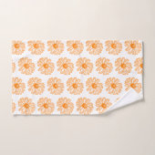 Oranje Daisy Flower Print, Floral Pattern Bad Handdoek (Handdoek)