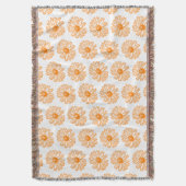 Oranje Daisy Flower Print,  Floral Pattern Deken (Voorkant Verticaal)
