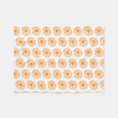 Oranje Daisy Flower Print, Floral Pattern Fleece Deken (Voorkant (Horizontaal))