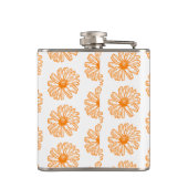 Oranje Daisy Flower Print,  Floral Pattern Heupfles (Achterkant)
