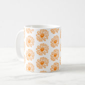 Oranje Daisy Flower Print,  Floral Pattern Koffiemok (Voorkant links)