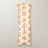 Oranje Daisy Flower Print,  Floral Pattern Lichaamskussen (Achterkant (Verticaal))