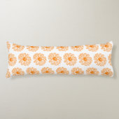 Oranje Daisy Flower Print,  Floral Pattern Lichaamskussen (Voorkant)