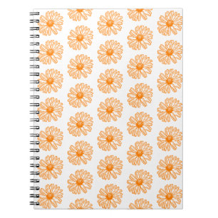 Oranje Daisy Flower Print,  Floral Pattern Notitieboek