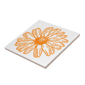 Oranje Daisy Flower Print,  Floral Pattern Tegeltje (Zijkant)