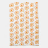 Oranje Daisy Flower Print, Floral Pattern Theedoek (Verticaal)