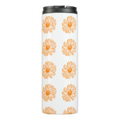 Oranje Daisy Flower Print, Floral Pattern Thermosbeker (Achterkant)