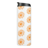 Oranje Daisy Flower Print, Floral Pattern Thermosbeker (Geroteerd rechts)