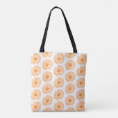 Oranje Daisy Flower Print, Floral Pattern Tote Bag (Achterkant)