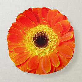 oranje daisy flower rond kussen
