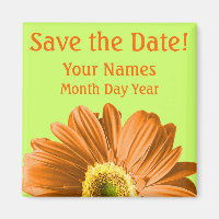Oranje Daisy Flower Save the Date Custom