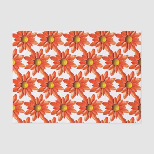 Oranje Daisy Flower - Spring Summer Shower Wedding Tissuepapier (Voorkant)