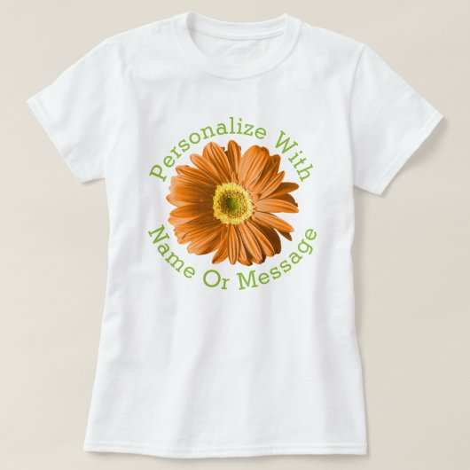 Oranje Daisy Flower T-shirt (Design voorkant)
