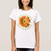 Oranje Daisy Flower T-shirt (Voorkant)